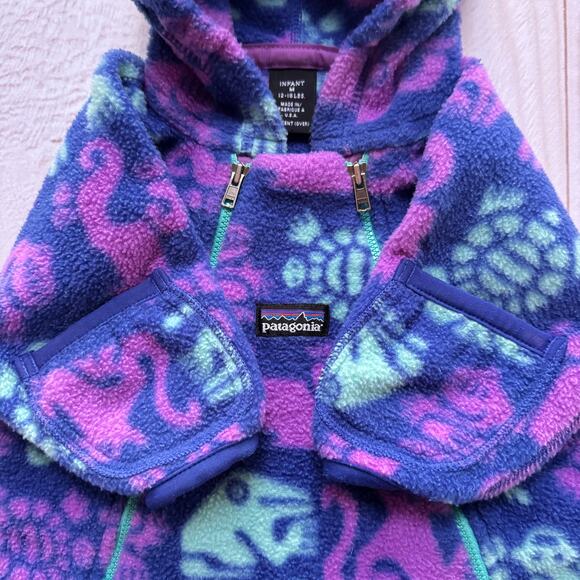 VTG Patagonia Baby Size 12-16lbs Synchilla Aztec Bunting Fleece Made in USA RARE - Picture 5 of 8